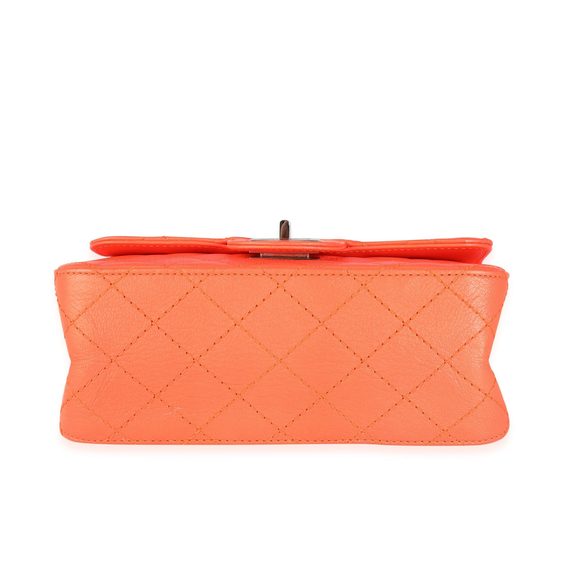 Neon Orange Quilted Chevre Leather Reissue 224 - Picture 5 of 8